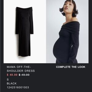 Black Off-the-Shoulder Maternity Dress